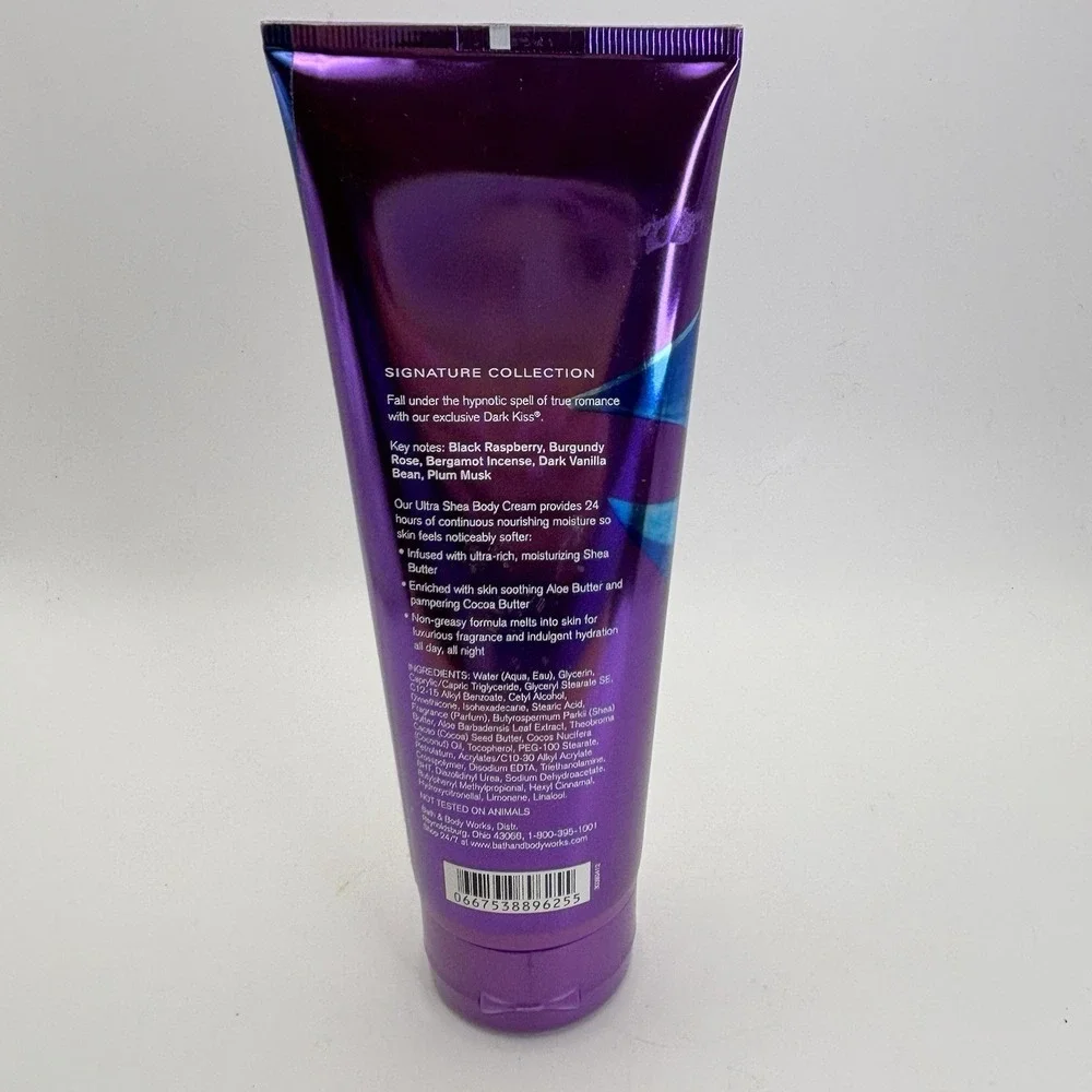 NEW BATH & BODY WORKS DARK KISS ULTRA SHEA BODY CREAM LOTION 24 HR MOISTURE 8 OZ